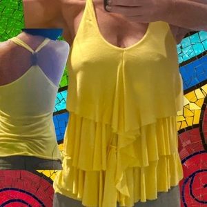 VIBRANT YELLOW SMALL FLOWY SHIRT FROM WET SEAL